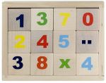 Кубики «Цифры» деревянные неокрашенные, 12 шт. / KU-BIK*