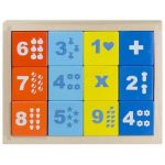 Кубики «Математика» деревянные окрашенные, 12 шт. / KU-BIK*