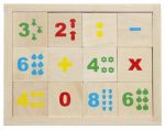 Кубики «Математика» деревянные неокрашенные, 12 шт. / KU-BIK*
